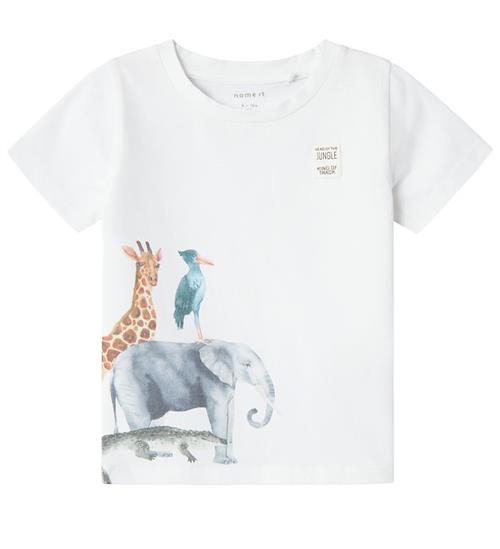 Se Name It Name It T-shirt - NmmJaso - Bright White m. Dyr ved KidsWorld