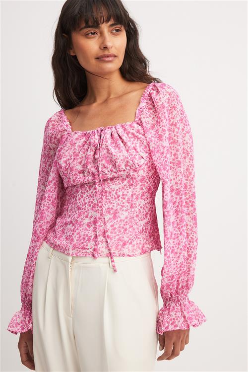 NA-KD Chiffonbluse - Pink