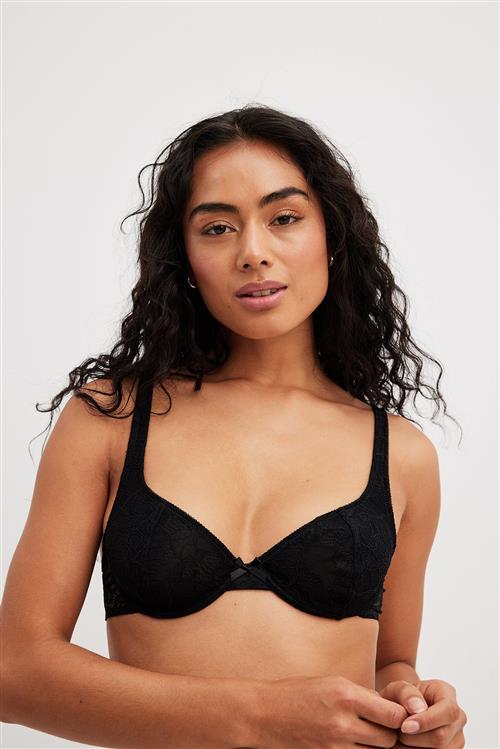 NA-KD Lingerie BH uden foring med blonde og bøjle - Black