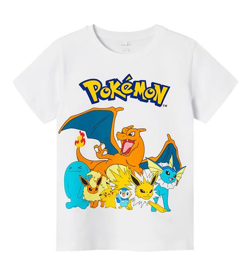 Se Name It Name It T-shirt - NkmMasir Pokemon - Bright White/Yellow Text ved KidsWorld