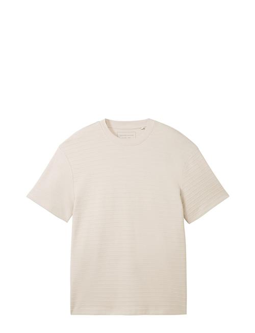 Tom Tailor Relaxed Structured T-Shirt Tom Tailor Cream