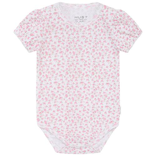 Se Hust&Claire Bitt Blomstret Babybody Hvid | Hvid | 80 cm ved Babyshop