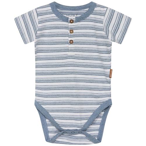 Hust&Claire Bob Stribet Babybody Blue Fog Melange | Blå | 80 cm