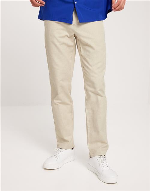 Les Deux Como Reg Slub Twill Pants Hørbukser Beige