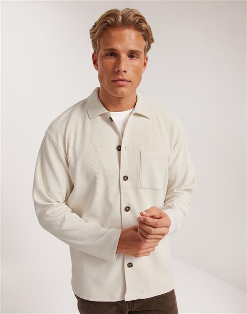 Selected Homme Slhrelax-Plisse Ls Shirt Ex Hverdagsskjorter Beige