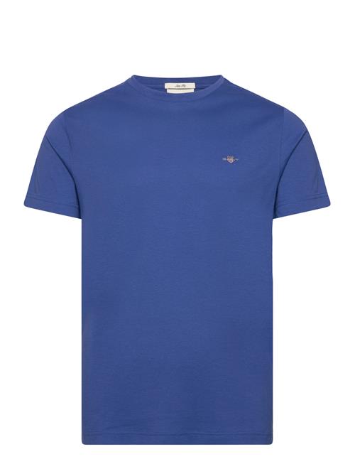 Se GANT Slim Shield Ss T-Shirt GANT Blue ved Booztlet