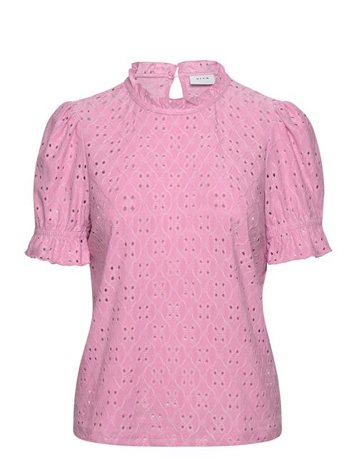 Vikawa S/S Flounce Top - Noos Vila Pink