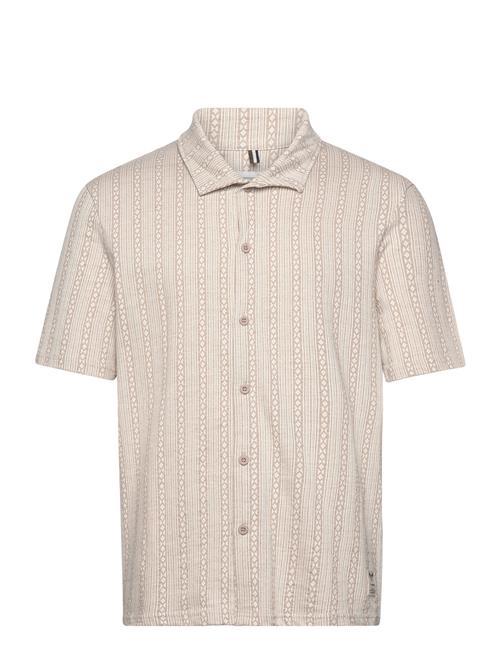 Fat Moose Hazy Jacquard Shirt S/S Fat Moose Beige