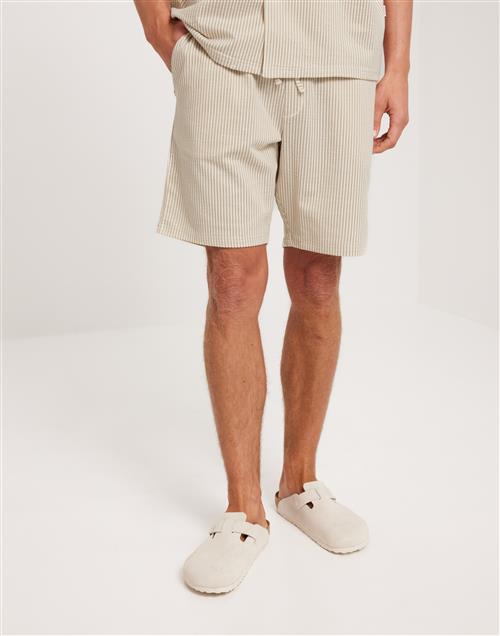 Selected Homme Slhregular-Ben Seersucker Jersey Sh Tynde shorts Beige