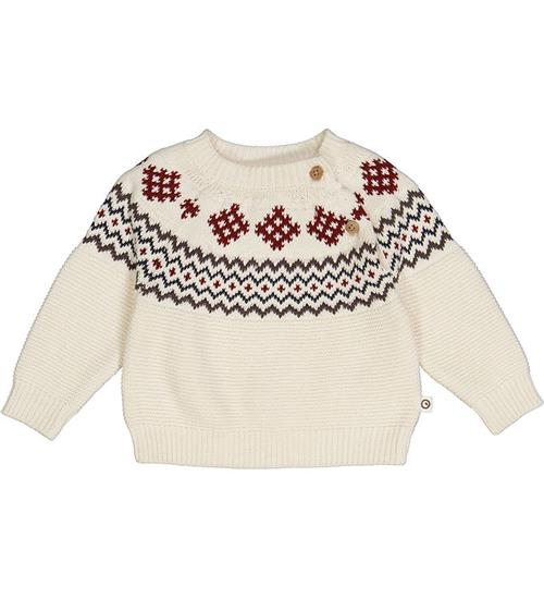 Se MÃ¼sli MÃ¼sli Bluse - Knit Jacquard Sweater - Balsam Cream ved KidsWorld