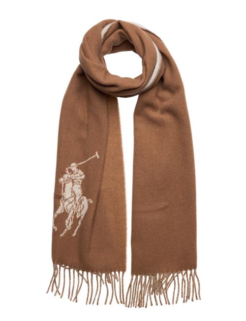 Se Polo Ralph Lauren Big Pony Fringe Wool-Blend Scarf Polo Ralph Lauren Brown ved Booztlet