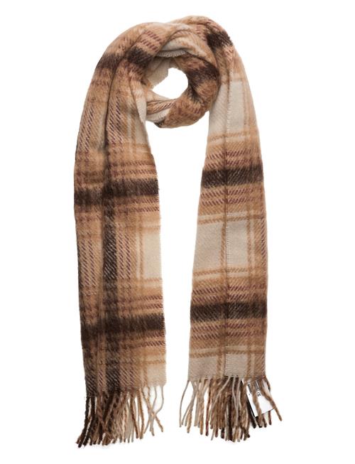 Se Polo Ralph Lauren Plaid Fringe-Trim Wool-Blend Scarf Polo Ralph Lauren Brown ved Booztlet