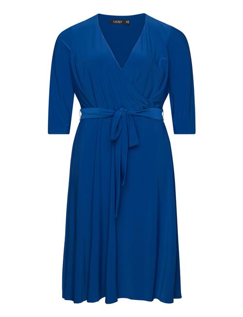 Lauren Women Surplice Jersey Dress Lauren Women Blue