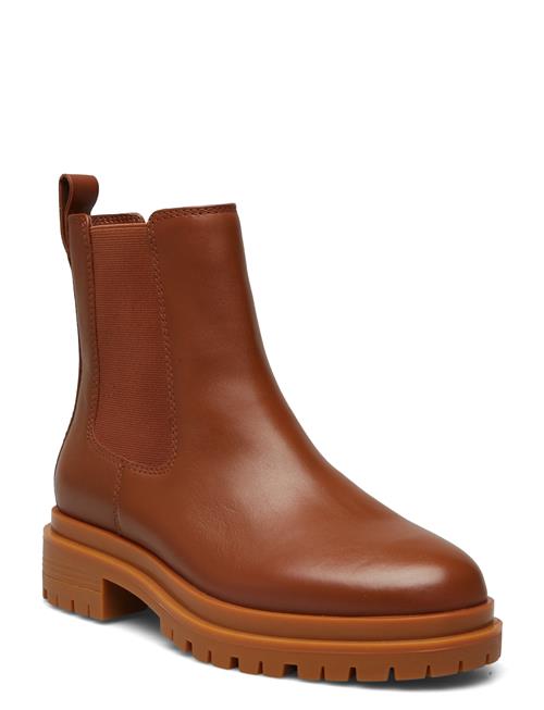 Se Lauren Ralph Lauren Corinne Burnished Leather Bootie Lauren Ralph Lauren Brown ved Booztlet