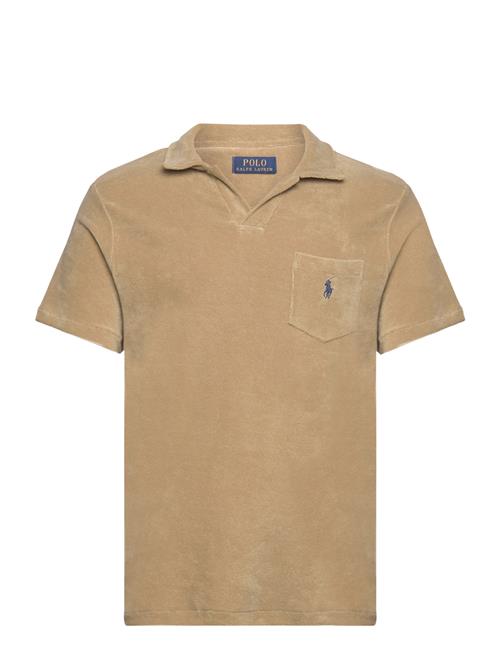 Se Polo Ralph Lauren Custom Slim Fit Terry Polo Shirt Polo Ralph Lauren Beige ved Booztlet