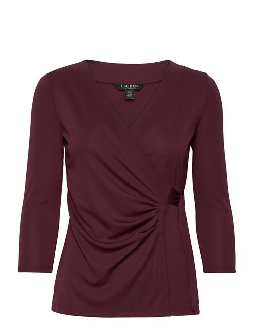 Lauren Ralph Lauren Stretch Jersey Top Lauren Ralph Lauren Burgundy