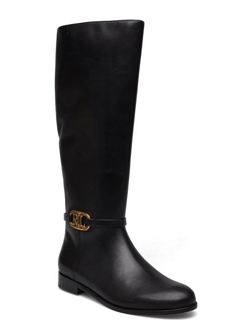 Se Lauren Ralph Lauren Bridgette Burnished Leather Tall Boot Lauren Ralph Lauren Black ved Booztlet