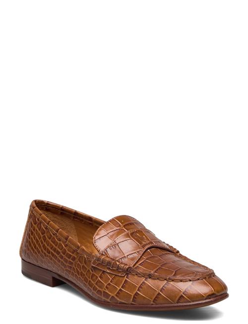 Se Polo Ralph Lauren Croc-Embossed Leather Penny Loafer Polo Ralph Lauren Brown ved Booztlet