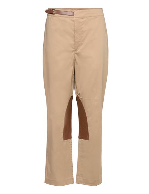 Se Lauren Ralph Lauren Leather-Trim Stretch Sateen Jodhpur Trou Lauren Ralph Lauren Beige ved Booztlet