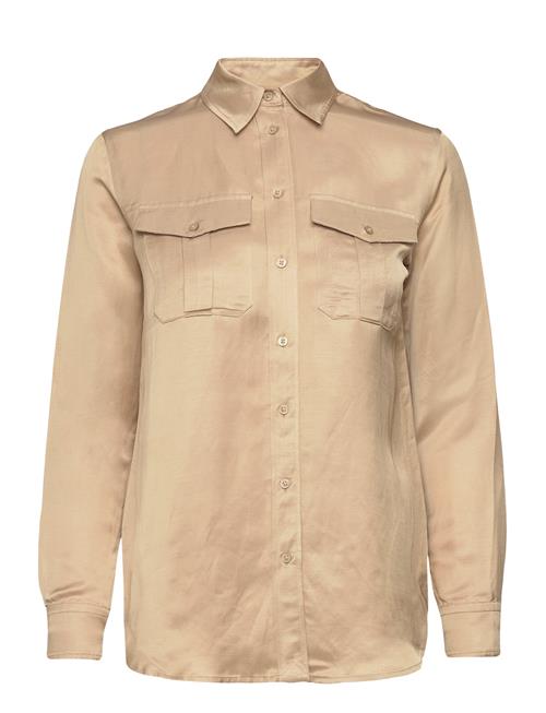 Lauren Ralph Lauren Satin Shantung Shirt Lauren Ralph Lauren Beige