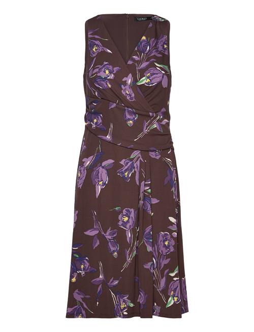 Lauren Ralph Lauren Floral Surplice Jersey Sleeveless Dress Lauren Ralph Lauren Brown