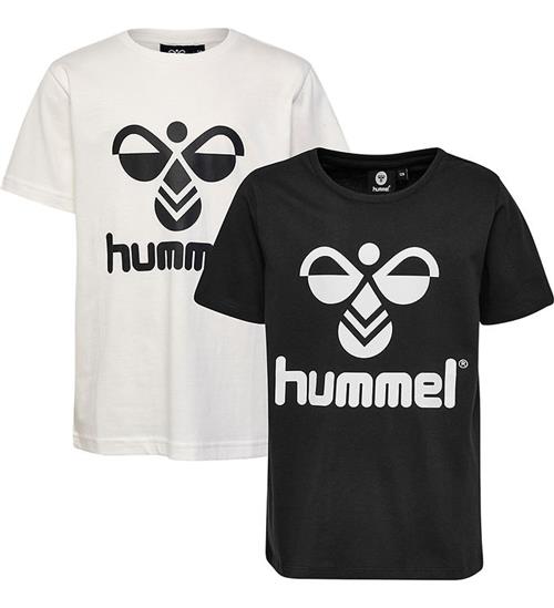 Hummel Hummel T-shirt - hmlTres - 2-pak - Caviar/Marshmallow