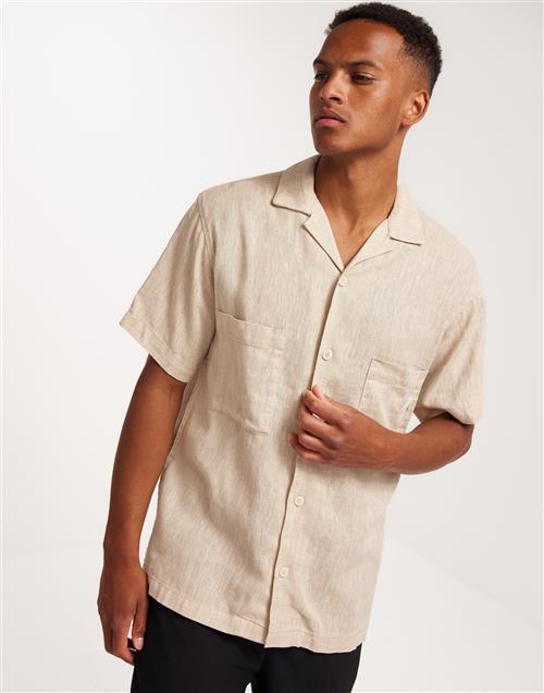 Jack & Jones Jprcccairo Linen Resort Shirt S/S Kortærmede skjorter Crockery Relaxed Fit