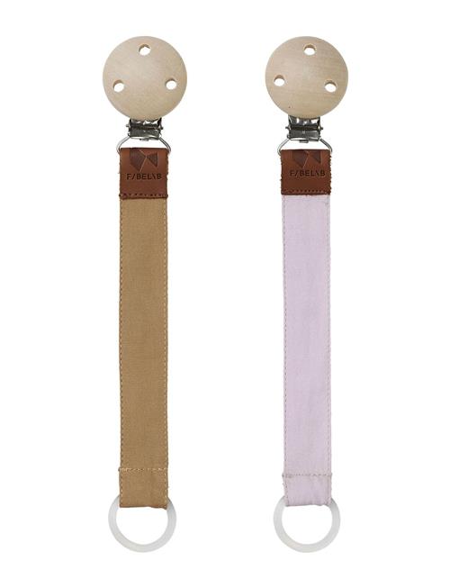 Fabelab Pacifier Strap - Lilac - Caramel - 2 Pack Fabelab Patterned