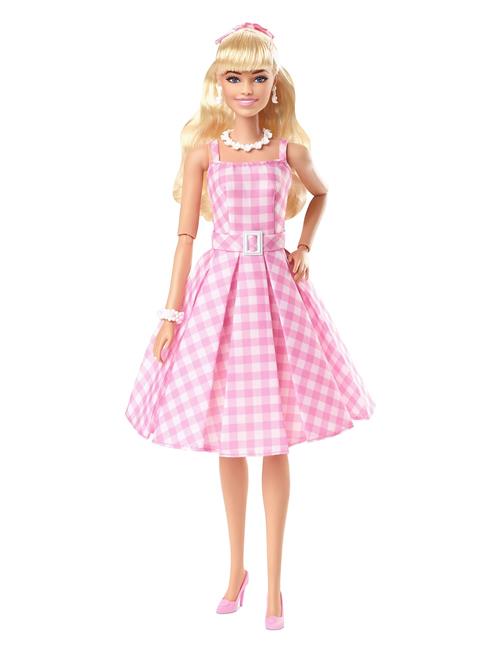 Signature The Movie Collectible Doll, Margot Robbie As In Pink Gingham Dress Barbie Patterned