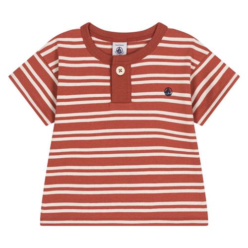 Se Petit Bateau Stribet Baby T-shirt Rød | Brun | 12 months ved Babyshop