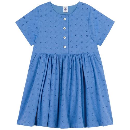 Se Petit Bateau Kjole Med Broderie Anglaise Blå | Blå | 3 years ved Babyshop