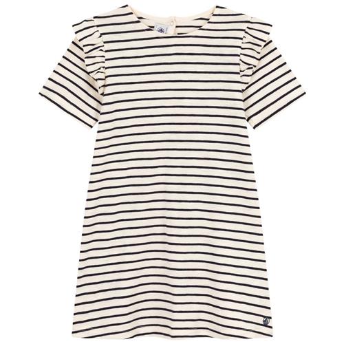 Petit Bateau Stribet Kjole Cremefarvet | Hvid | 4 years