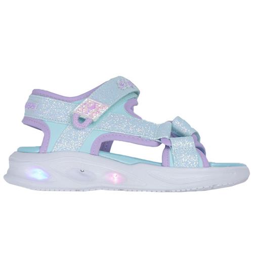 Se Skechers Sandaler m. Lys - Sola Glow - Light Blue Lavender ved KidsWorld