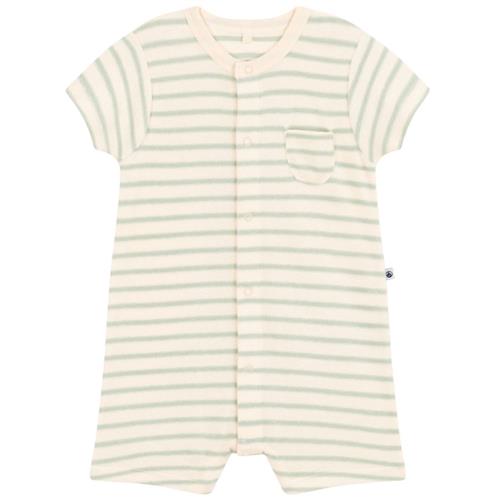 Petit Bateau Stribet Romper I Frotté Cremefarvet |  | 12 months