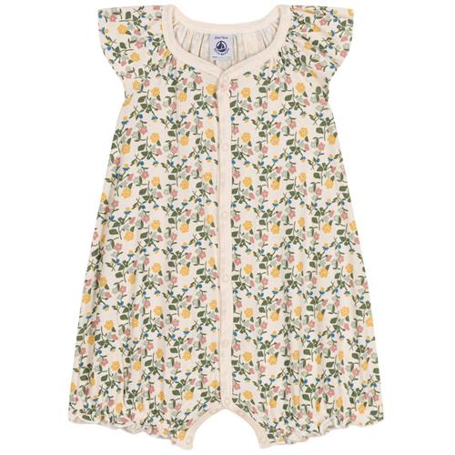 Petit Bateau Blomstret Romper Cremefarvet | Hvid | 12 months