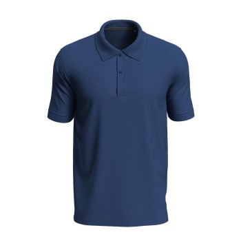 Se Stedman Henry Polo Short Sleeve Mørkblå bomuld Large Herre ved Timarco