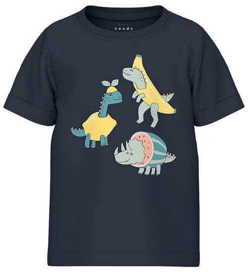 Se Name It Name It T-Shirt - NmmVux - Dark Sapphire/Dinosaurs With Fruit ved KidsWorld