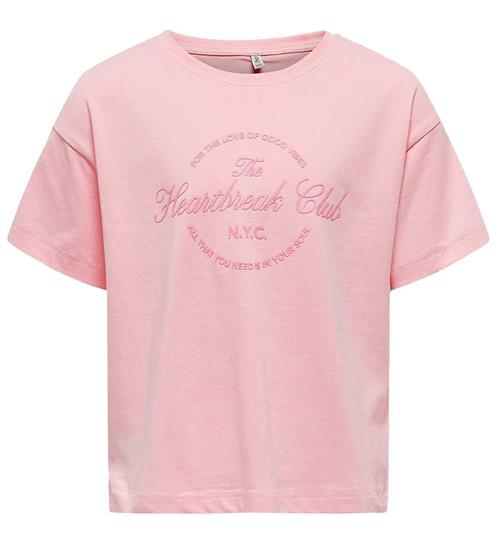 Se Kids Only Kids Only T-Shirt - KogSimone - Candy Pink/Heartbreak ved KidsWorld