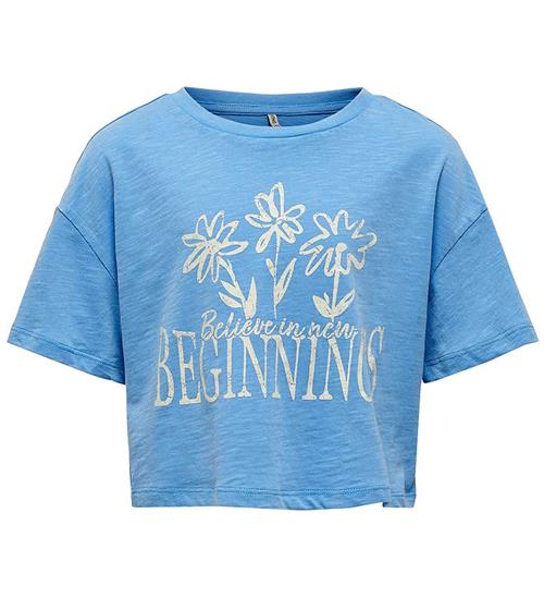 Se Kids Only Kids Only T-Shirt - KogNora - Azure Blue/Beginnings ved KidsWorld