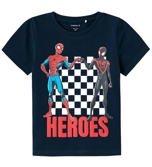 Se Name It Name It T-Shirt - NmmMaclin Spiderman - Dark Sapphire ved KidsWorld