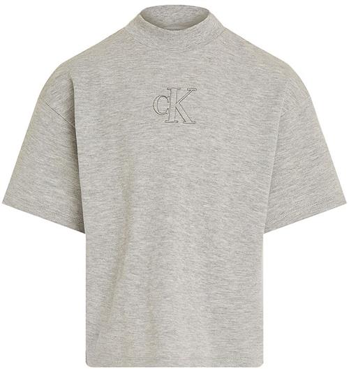 Se Calvin Klein Calvin Klein T-shirt - Monogram - Light Grey Heather ved KidsWorld