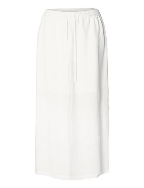 Selected Femme Slfviva Hw Ankle Skirt Noos Selected Femme White