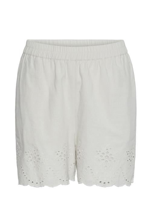 Pieces Pcalmina Mw Embroidery Shorts Bc Pieces Cream