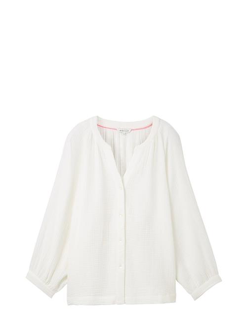 Se Tom Tailor Crinkle Structure Blouse Tom Tailor White ved Booztlet