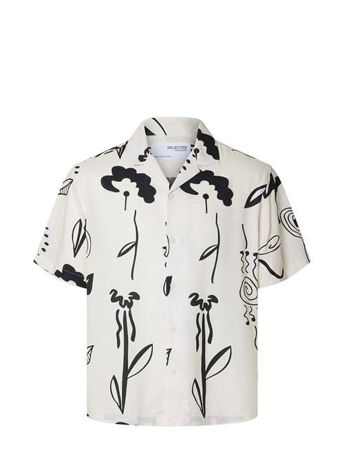 Selected Homme Slhrelax-Rajesh Shirt Ss Aop Selected Homme White