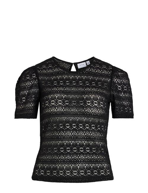 Se Vila Vichikka Puff O-Neck S/S Top - Noos Vila Black ved Booztlet