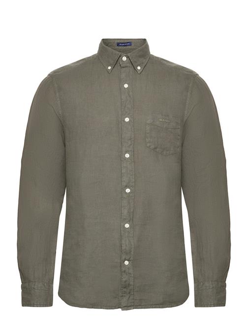 GANT Reg Ut Gmnt Dyed Linen Shirt GANT Khaki