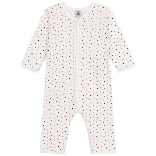 Se Petit Bateau Hjertemønstret Heldragt Hvid | Blå | 6 months ved Babyshop