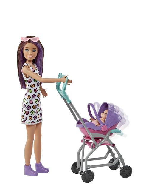 Skipper Babysitters Inc. Doll & Stroller Playset, For 3 Years & Up Barbie Patterned