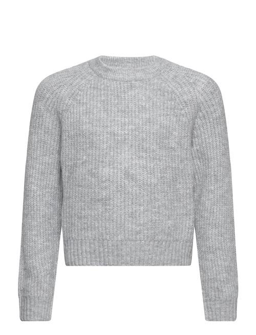 Lindex Sweater Knitted Solid Melange Lindex Grey